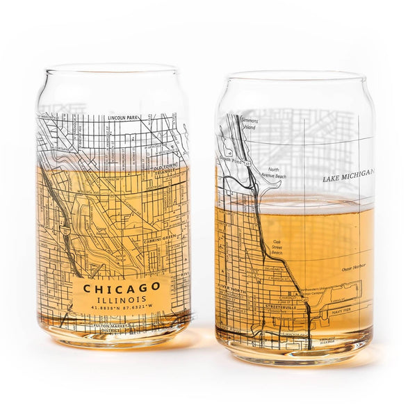 Custom DeLand Topographic Map Pint Glasses