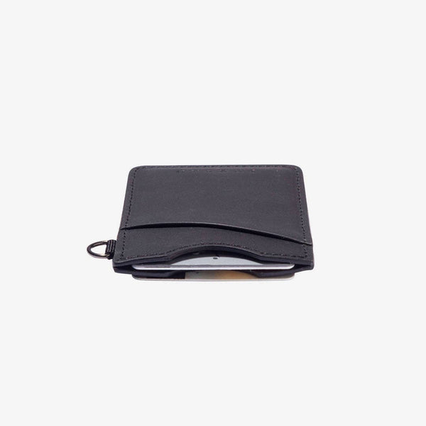 Black - Vertical Leather Wallet