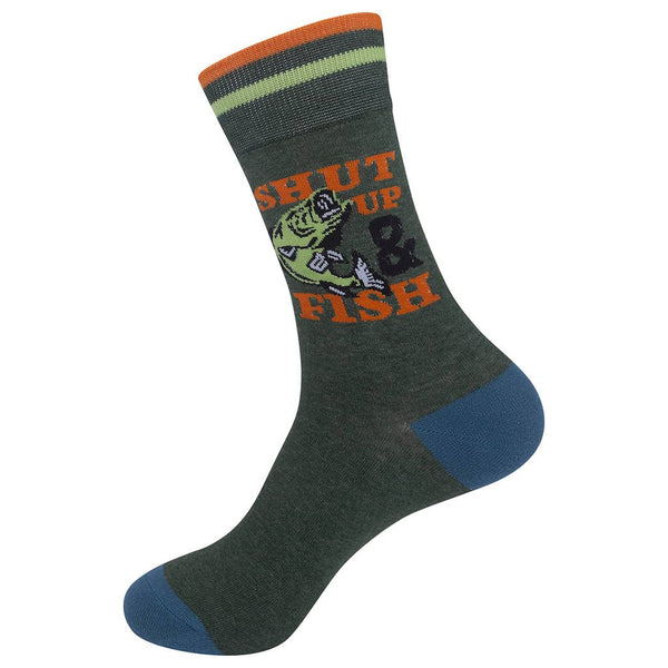 Shut Up & Fish Socks | Fishing | Funny Unisex | Funatic