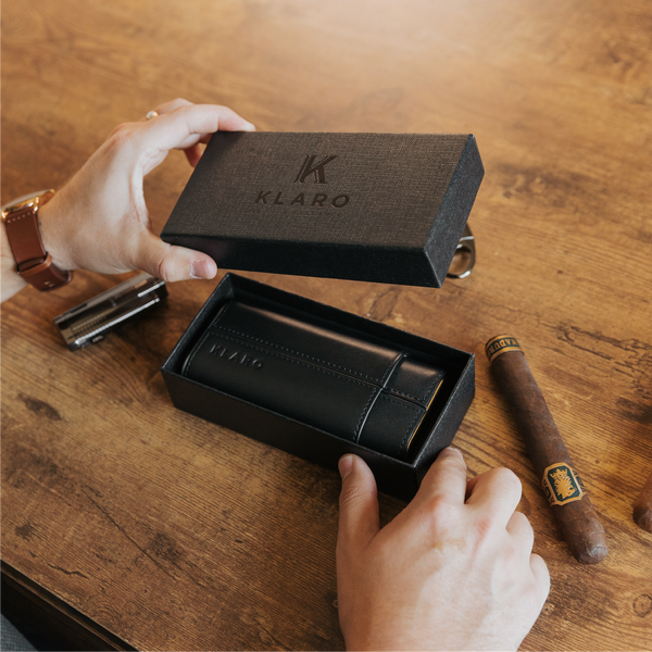 Premium 3 Cigar Travel Case - Black