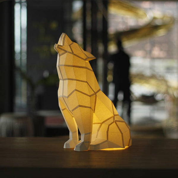 Wolf 3D PaperCraft Origami Model, Paper Lamp