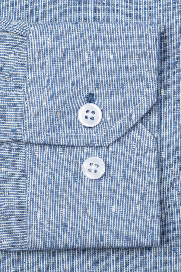 Mason Casual Untuckable Casual Fit Dress Shirt Blue - Alynn