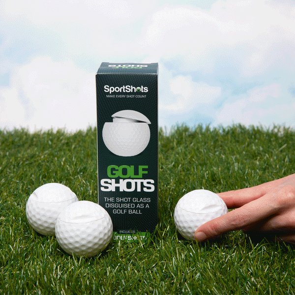 Golf Shots - Golf Ball Shaped Shot Glass - Sleeve of 3