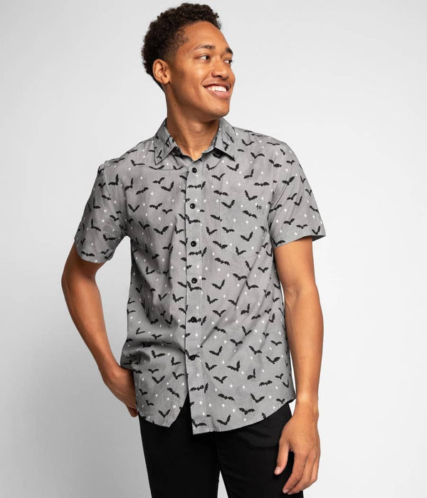 Bats Button Down Shirt - Men's Spooky Halloween Hawaiian