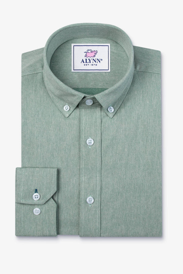 Caden Casual Untuckable Casual Fit Dress Shirt Green - Alynn
