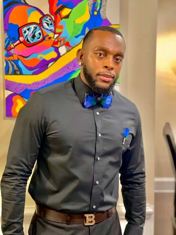 Handmade FeatherBowtie W/free Lapel Pin
