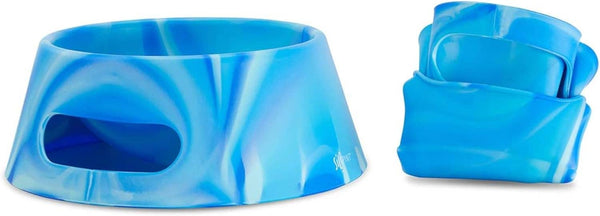Aqua-Fur 1-Liter Silicone Dog Bowl - Arctic Sky