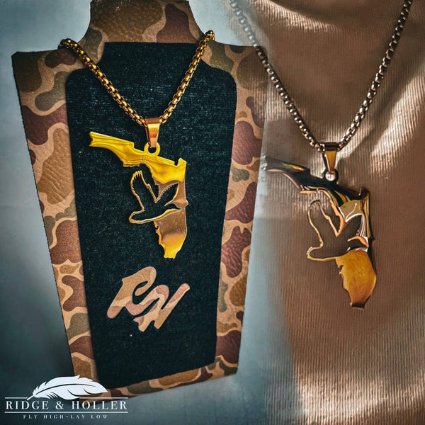 Florida- Stainless Steel Necklace and Pendant States Series