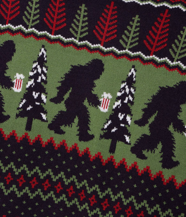 Bigfoot Brew Christmas Sweater - Men's Funny Fair Isle Knit