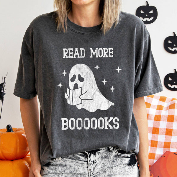 Read More Books Retro Halloween T-shirt White Print