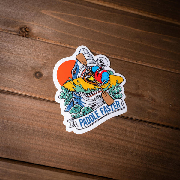 Kayaking Paddle Faster Skull Sticker