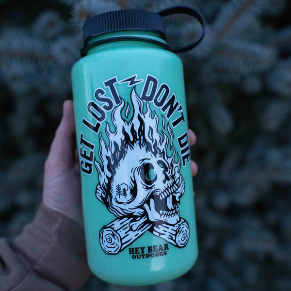 Get Lost - Don't Die Glow Green Nalgene 32oz Water Bottle