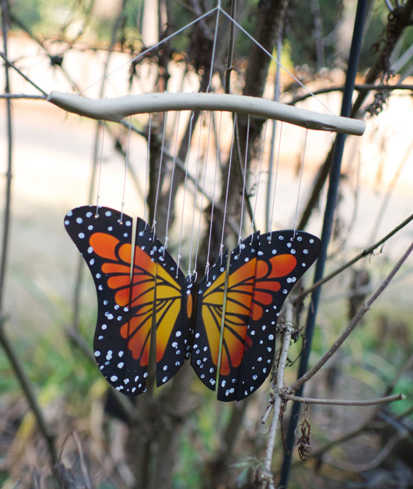 Butterfly Tumbled Glass Wind Chime