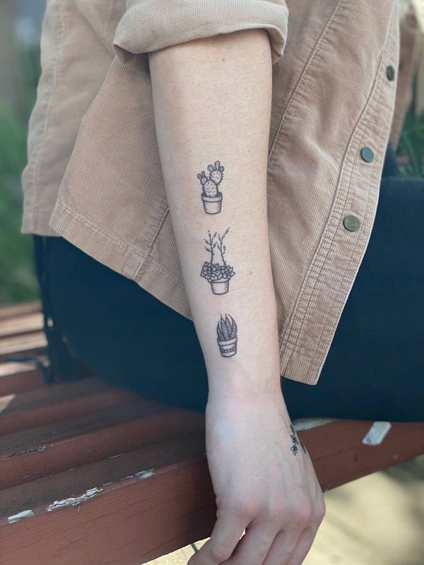 Potted Cactus Temporary Tattoo
