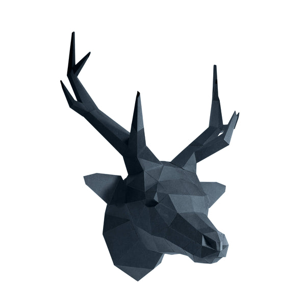 Grey Sapphire Deer Head Origami Wall Art