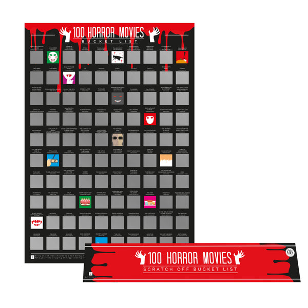 100 Horror Movies Scratch Poster