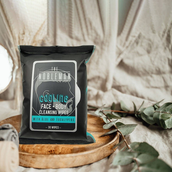 Men's Cooling Face + Body Cleansing Wipes - 30 Wipes