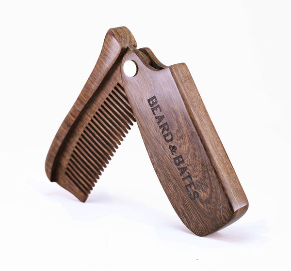 The Sandalwood Switchblade - The Original Wooden Beard Comb