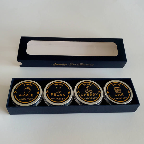 Wood Chips for Cocktail and Food Smokers, Bar gift case 4pcs