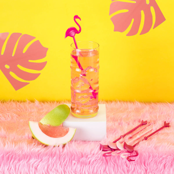 TrueZoo Reusable Plastic Flamingo Stir Sticks - Set of 5