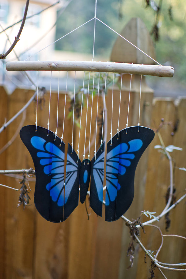 Butterfly Tumbled Glass Wind Chime