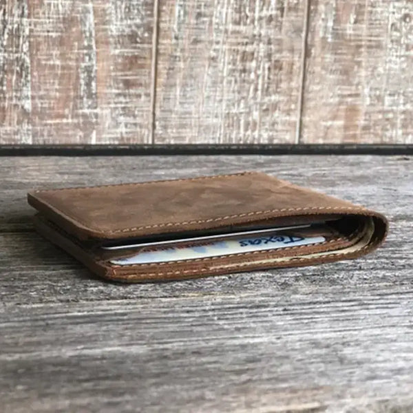 Genuine Leather Bifold Wallet Handmade Wallet for Men Rustic