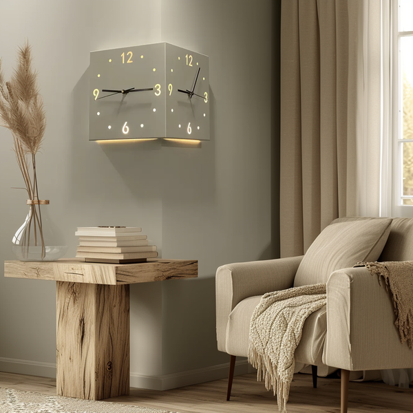 Sound and Darkness Activated Iron Corner Clock