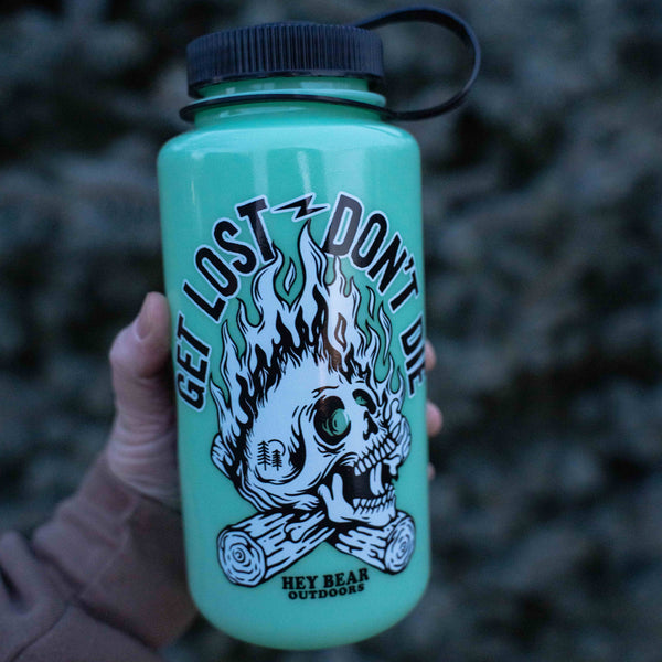 Get Lost - Don't Die Glow Green Nalgene 32oz Water Bottle