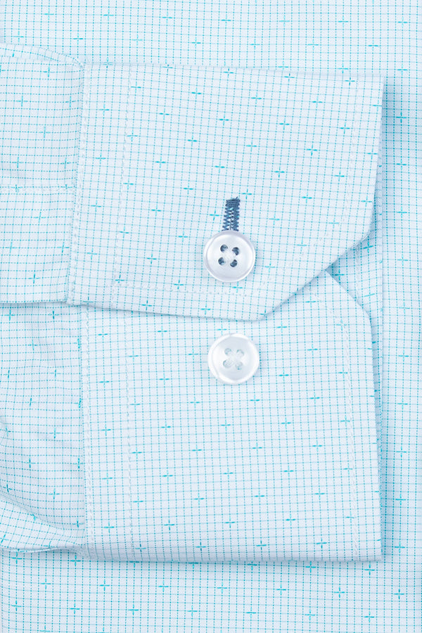 Evan Classic Fit Aqua Blue Men's Dress Shirt by Alynn