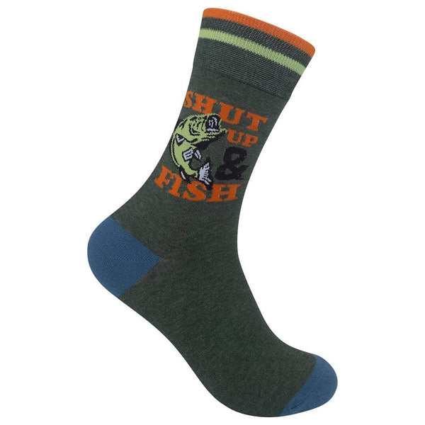 Shut Up & Fish Socks | Fishing | Funny Unisex | Funatic