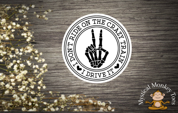 Funny Crazy Train Vinyl Sticker