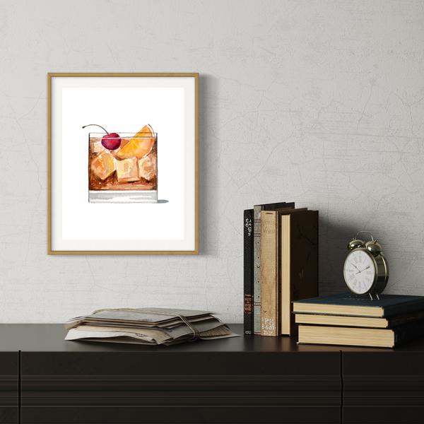 Old Fashioned Watercolor Art Print