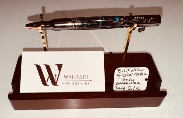 Bolt action in/ gun metal body shapp hire blue silk pen