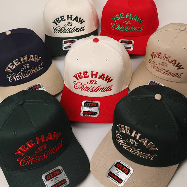 YEE HAW IT'S CHRISTMAS Embroidery Two-Tone Trucker Hat