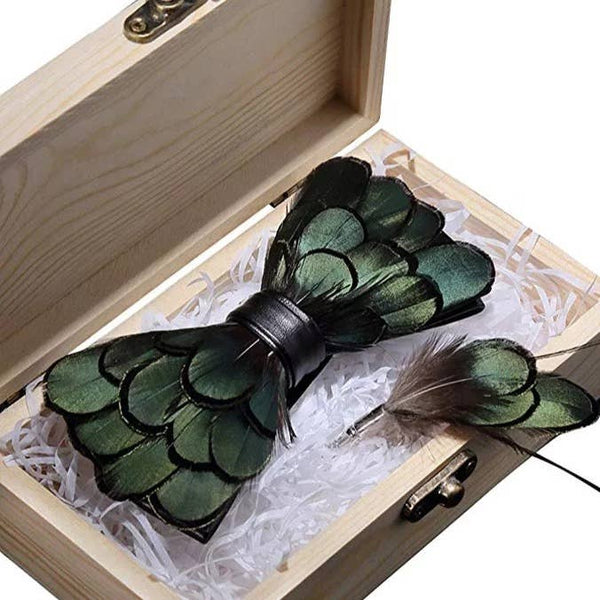 Handmade FeatherBowtie W/free Lapel Pin