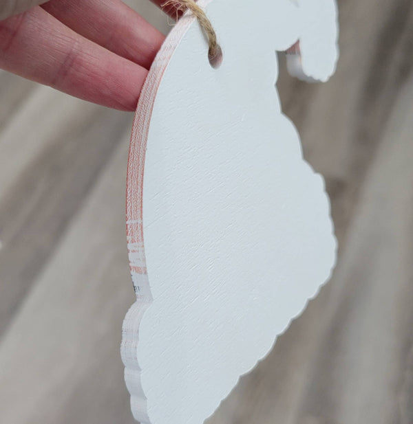 Santa Hat Shaped Wood Ornament- YOUR CUSTOM LOCATION