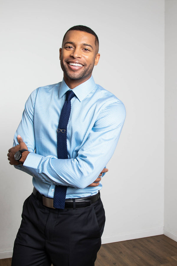 Porter Standard Fit Blue Dress Shirt by Alynn