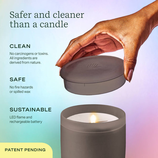 Flameless Candle Diffuser - Frosted Glass (Charcoal)
