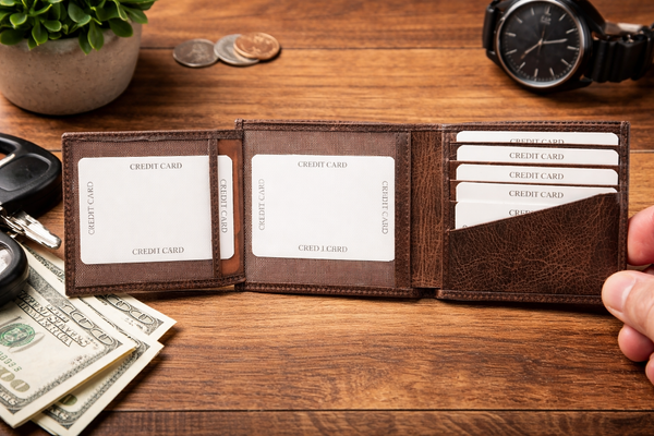 Leather Wallet, Premium Genuine Leather Bifold Wallet