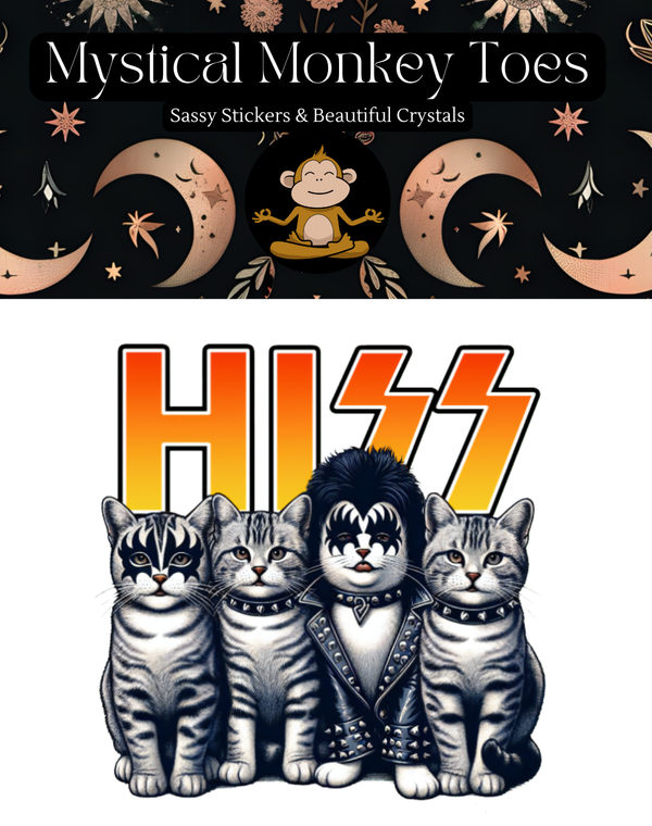 Funny Rocker Cats Sticker | Laptop Sticker | Vinyl Sticker