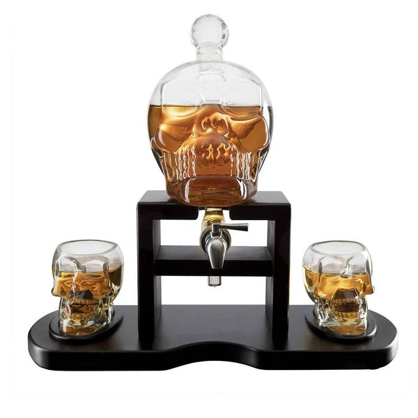 Skull Decanter Set & 2 Skull Glasses - 750mL - Halloween