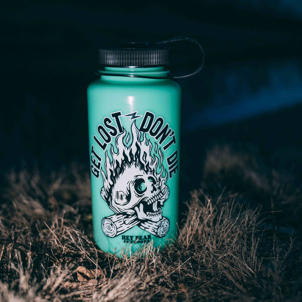 Get Lost - Don't Die Glow Green Nalgene 32oz Water Bottle
