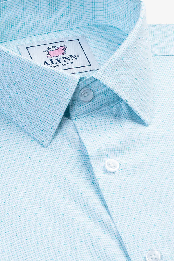 Evan Slim Fit Aqua Blue Men's Dress Shirt by Alynn