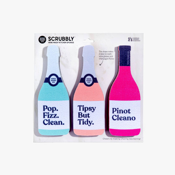 Scrubbly™ Kitchen Sponge Trio - Green/Peach/Pink
