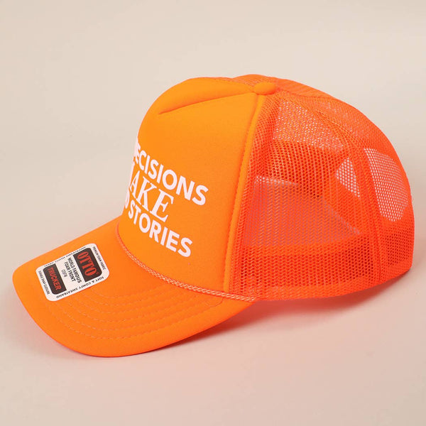 Bad Decisions Make Good Stories Text Print Mesh Back Cap