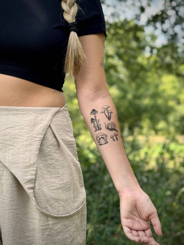 Little Mushrooms Temporary Tattoo Sheet