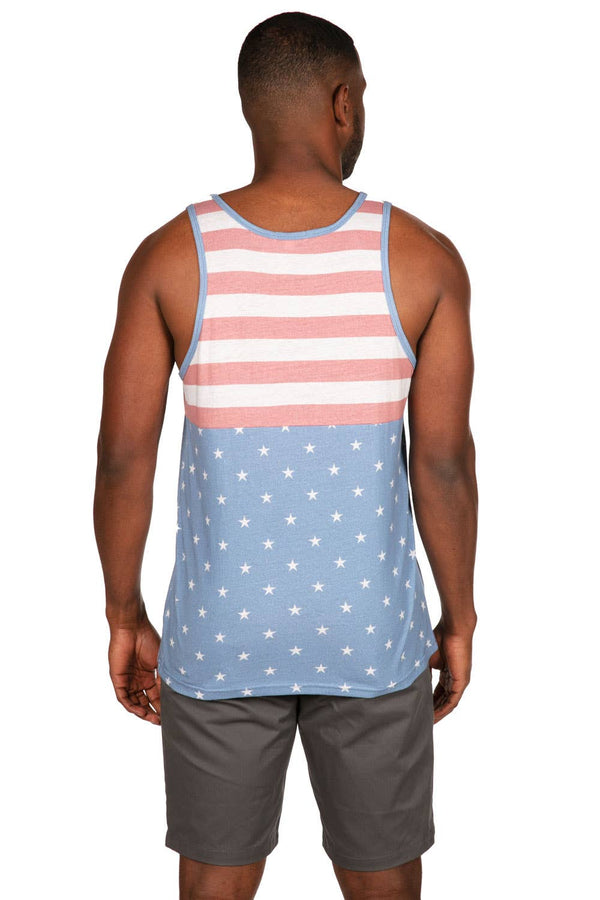 Faded Flag Tank Top - Men's Patriotic USA Sleeveless Tee