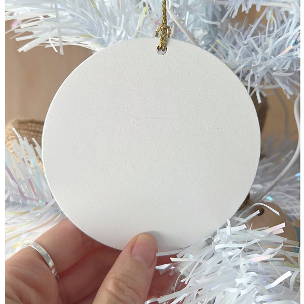 Santa Stained Glass "Look" WOOD Ornament-Custom Location