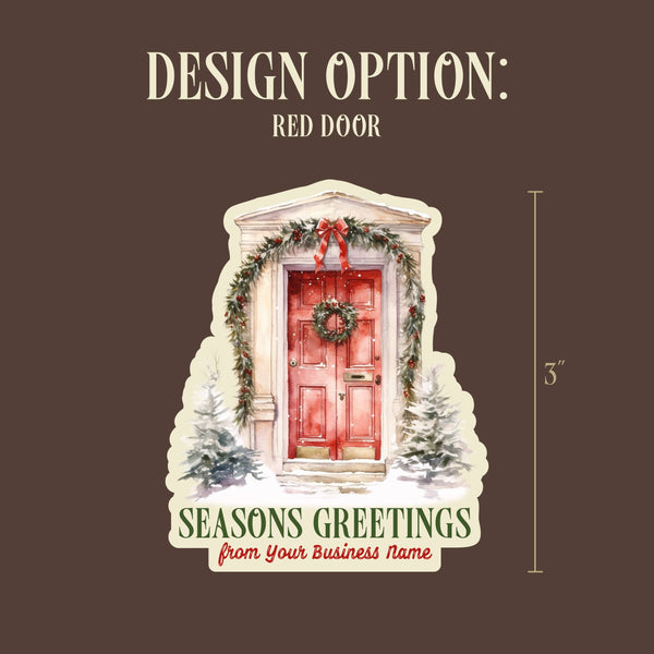 Christmas Watercolor Souvenir Sticker with Custom Text