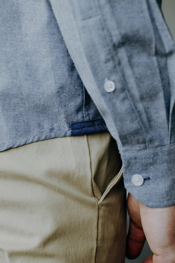 Lucas Casual Untuckable Casual Fit Dress Shirt Blue By Alynn